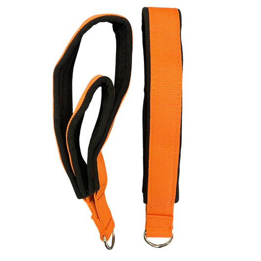 Double Loop Straps D Ring - One Pair - Orange Black (CLEARANCE)