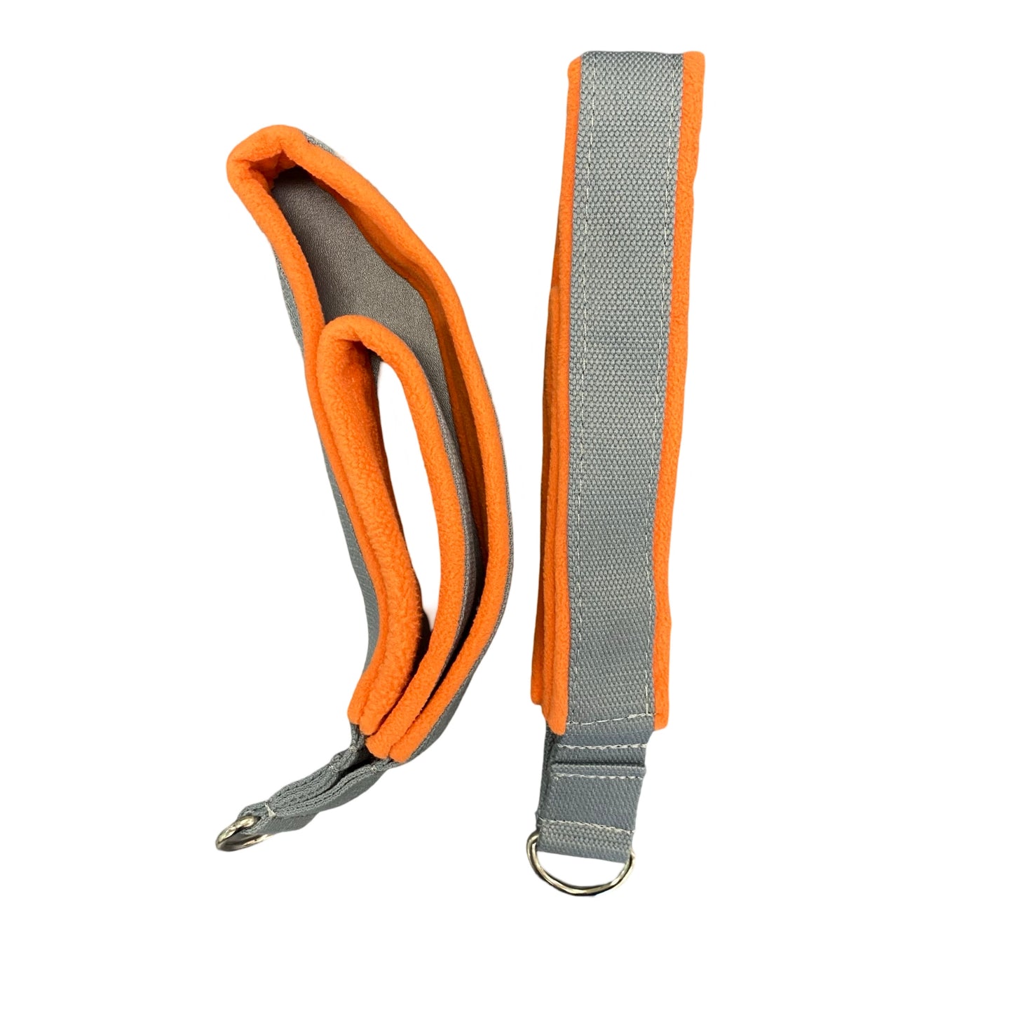 Double Loop Straps D Ring - One Pair - Grey Orange (CLEARANCE)